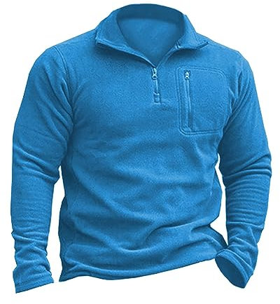 Beotyshow Herren Quarter Zip Fleece Pullover Langarm Sweatshirt Outdoor Taktisch Weich Warm Polar Fleecejacke