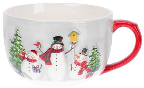 HOMSFOU 1pc Cup Christmas Dinnerware Ceramic Mug Rustic Table Decor Table Decorations Ceramic Snowman Mug Latte Creative Dinnerware Adorable Xmas Flat Plate Spoon Coffee Pot