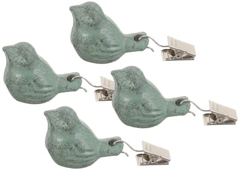 Amosfun 4stücke Dekorative Tischdeckenbeschwerer Vogel-Design Aus Gusseisen Windfeste Tischdeckenklammern Für Outdoor Picknick Platzsparend Und Kratzfrei Für Garten Und Terrasse