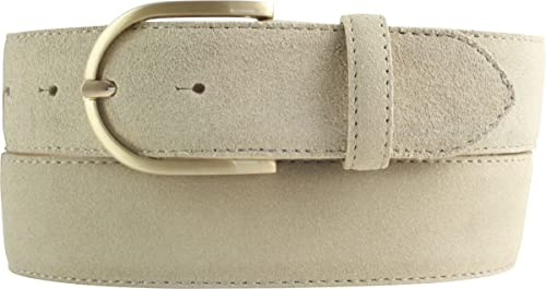 BELTINGER Damen-Gürtel aus Veloursleder 4 cm | Velour-Gürtel für Damen 40mm | Wildleder-Gürtel 4cm mit goldener Gürtelschnalle