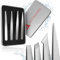 NEUMANN® Pinzetten-Set (rostfreier Edelstahl) zum entfernen von Augenbrauen und Haaren - Schrägpinzette, Spitzpinzette & mehr - Inkl. Aufbewahrungsbox [Silber]