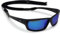 Cressi Unisex Bill W/Lace Sunglasses, Schwarz/Verspiegelte Gläser Blau, Standard