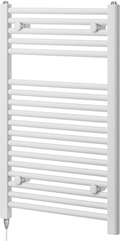 Newark White Electric Heated Towel Rail Wall Mounted Slim Ladder Design Bathroom Radiator - 770mm x 500mm