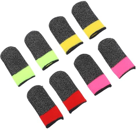 HOMSFOU 12paare Gaming Finger Cover Rutschfeste Fingerhüllen Für Mobile Gaming Schweißresistent Atmungsaktiv Hohe Empfindlichkeit Für Gamer Und Touchscreen-spiele Rote Pinke Grüne