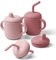 Navik | Vaso Aprendizaje Antiderrame Bebe Con Pajita y 2 Asas | Silicona | +6 Meses | Rosa y Rosa Claro