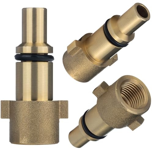 Bayonet Adapter Hochdruck – Messing Innengewinde 1/4 | 160 Bar 60 °C | Ersatzteil für Hochdruckreiniger Nilfisk C/D/E/P, Lavor Alte Modelle, Stihl RE, Husqvarna | Anschlusszubehör