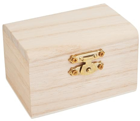 VBS Holztruhe, Rohholz, ca. B 8,2 x T 5,7 x H 5 cm, DIY Basteln, Dekoration, Aufbewahrungsbox, Schmuckkästchen