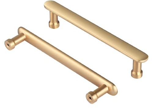 AITITAN 10-Piece Gold Cabinet Handles - 121mm Length (96mm Hole Spacing) for Dresser, Wardrobe, Kitchen and Cupboard Doors