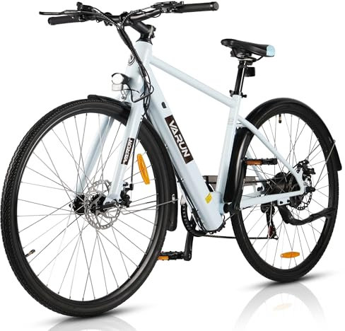 VARUN E Bike, 28 Zoll E-Bike Damen Herren mit 36V 360Wh Akku, Drehmomentsensor, 80KM Reichweite, Elektrofahrrad mit LCD-Display, 3 Fahr Modi, CE-Zertifiziert Citybike, Pendler E-Fahrrad