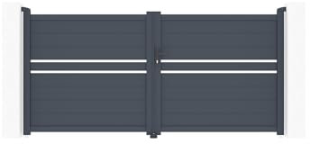 Casanoov Portail battant 3m CIMONE H.140 aluminium gris