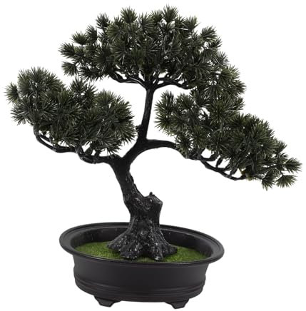 Kisangel Lebensechter Künstlicher Bonsai-Baum Kleine Kunstblume Im Topf Künstlicher Chinesischer Baum Feng-Shui-Dekoration Edelsteinbaum-Alternative Sammlerfigur Für Asiatische Wohndekorati