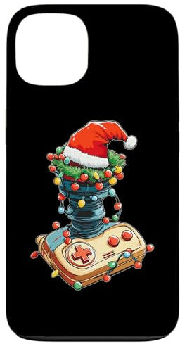 Carcasa para iPhone 13 Arcada Joystick 80s Retro Video Juegos Navidad Sombrero Navidad