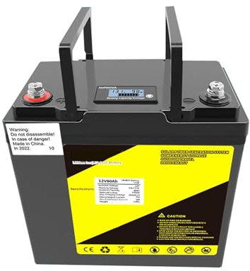 WILLQ 12V 60Ah 90Ah LiFePO4 Battery 12.8V Lithium Battery Built-in BMS Rechargeable Battery with LCD Display for RV/Marine/Solar System/Trailer Backup Battery,no charger,12V60Ah