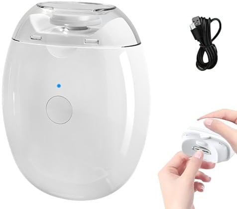 Electric Nail Clippers - Automatic Nail Cutter with Nail Scraps Box - Rechargeable Nail Trimmer with LED Light - Rechargeable Safety Nail Cutter for Child Adult Seniors Manicure