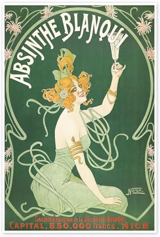 Absinthe Blanqui (Französisch) Poster von Nover 40 x 60 cm Grün Wandbilder Wanddeko