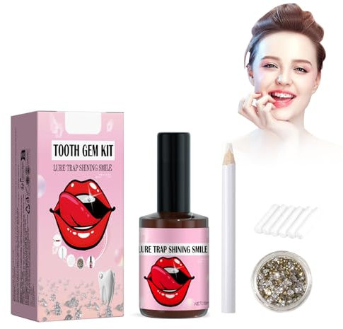 Zahnschmuck Set, Zahn Edelstein Kit, Tooth Gem Kit, DIY Zahnschmuck set Mit Kleber Für Zähne, Zahnkristall Kit für Reflektierende Zahnschmuck Dekoration Nagel Dekoration, 07