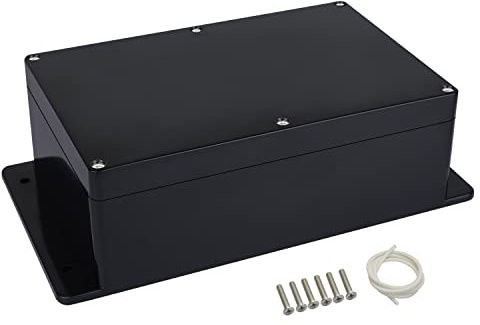LMioEtool Abzweigdose, wasserdicht und staubdicht IP65, universelles Elektronikgehäuse aus ABS-Kunststoff, Schwarz mit Befestigungsohren, 230 x 150 x 85 mm