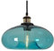 ZTTECH Suspension en Verre Bleu 28 cm Style Industriel et Vintage Idéale pour Îlot de Cuisine Chambre ou Salle à Manger Hauteur Réglable Compatible Ampoule E27 (bleu ciel)