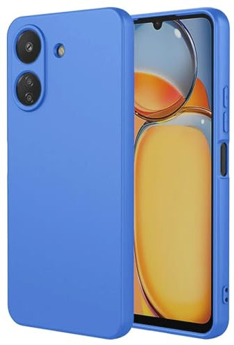GAPlus For Xiaomi Redmi 13C / Xiaomi Poco C65 Case, [Slim Fit] Liquid Silicone Shockproof Armour Protective [Soft Touch] Rubber Gel Phone Case Cover (Blue)