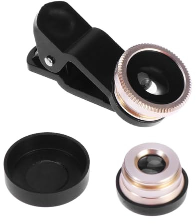 ibasenice Objectif Grand Angle 0.67X Macro Fisheye 180 Degrés Clip-on pour Smartphone Lentille Compatible avec Iphone pour Photos Large Champ Et Gros Plans