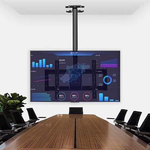 GHHVFEC Support mural pour TV de 37 à 85 pouces, réglable et inclinable pour TV de 94 à 216 cm, réglage de la hauteur, support de montage de toit à suspendre, câbles cachés, support TV inclinable