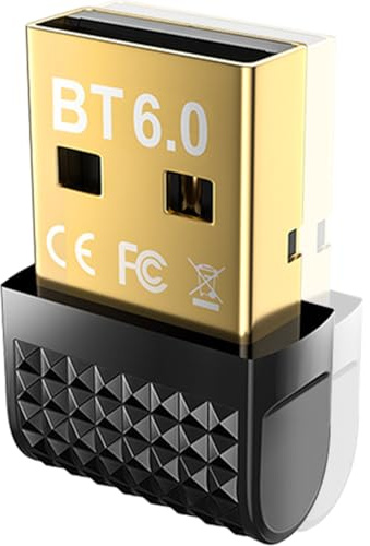 Bluetooth Adapter 6.0, USB Bluetooth Stick(EDR & BLE) Plug and Play Dongle für PC für PC Laptop Desktop Computer, unterstützt Windows 11/10/8.1/7