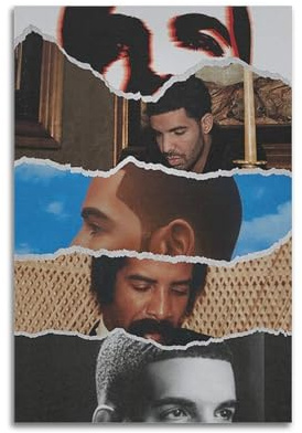 QHEUEKTSO Drake Poster für alle Hunde, Album-Cover, Poster, Leinwand, Wandkunst, Dekor, Wohnzimmer, modern, Familienschlafzimmer, 30 x 45 cm, ungerahmter Stil