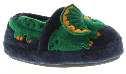 Junior Toddler Boys & Girls Novelty Slippers 3D T-Rex Dinosaur or Football Soccer Design Plush Cozy Non-Slip Indoor House Shoes