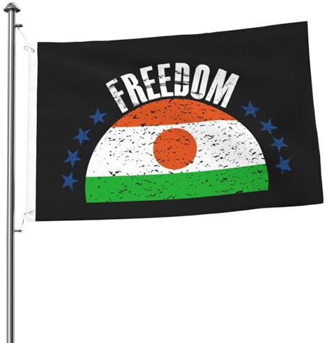 Die Flagge Nigers Und Die Freiheit Langlebig Farbflagge Lustige Banner Décor Für Yard Lawn Veranda 90X150Cm