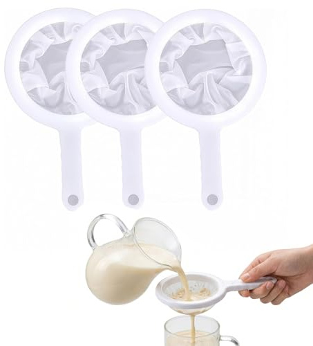 THQAE 3 Pcs filtro per olio d'oliva, colino, setaccio, Filtro a Setaccio in Nylon per Alimenti, Filtro per Alimenti, Filtro Olio Oliva, 200/300/400 Mesh, per Filtrare Succo, Vino, Latte, caffè