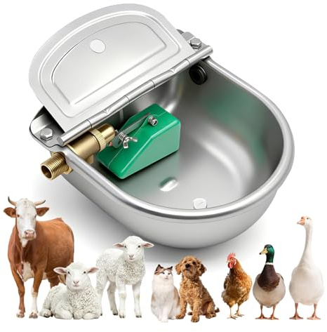 Svauoumu Acier Inoxydable Abreuvoir Automatique,Gamelle d'eau Bovin,Abreuvoir pour Bovins,Abreuvoirs INOX Abreuvoir Flotteur,Abreuvoir Automatique Mouton & Chevaux pour Bovins,Chevre,Vache,Chien