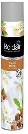 BOLDAIR - Aérosol parfumant Karité jasmin - Elimine les mauvaises odeurs - Parfume agréablement - Forte rémanence - Pulvérisation sèche - 750 ml - Fabrication française