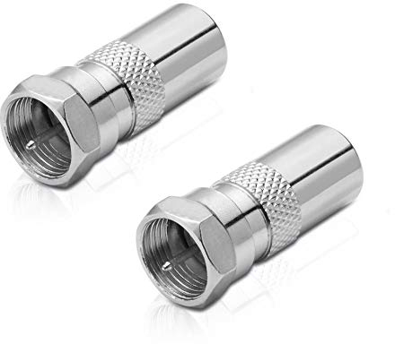 conecto Adapter F-Stecker auf IEC-Koax-Stecker, Antennen-Adapter zwischen F-Stecker für Sat-Kabel und IEC-Stecker für BK und DVB-T (2 Stück)