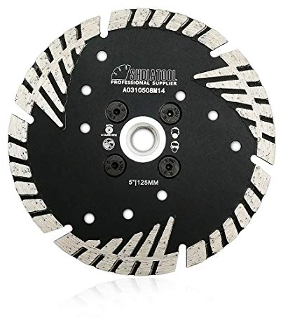 SHDIATOOL Diamond Cutting Blade with Turbo Slant Protection Teeth 125mm / 5 Inch for Concrete Tile Granite Marble Masonry Brick