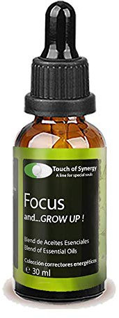 TOUCH OF SYNERGY Focus Aceite Esencial 100% Puro – Mezcla con Elemí, Vetiver y Naranjo Amargo – Concentración, Energía, Aromaterapia Natural – Ideal para Difusor – 30mL