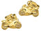 CLEVER SCHMUCK Goldene kleine Motorrad Ohrringe Motorradfahrer 8,5 x 6 mm als Ohrstecker Paar rechts und links glänzend 925 Sterling Silber gold-plattiert im Schmucketui