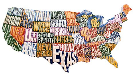 Kühlschrankmagnet mit 3D-Staatsname, Karten-Stil, Vereinigte Staaten von Amerika, Reise-Souvenir, Geschenk, Zuhause, Küche, Kühlschrank, Dekoration, magnetische Aufkleber-Magnet-Kollektion