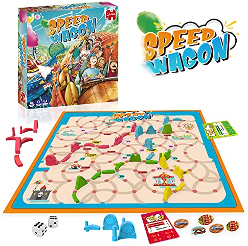 Jumbo Spiele Speedwagon Brettspiel – Gesellschaftsspiel ab 8 Jahren - 2 bis 4 Spieler