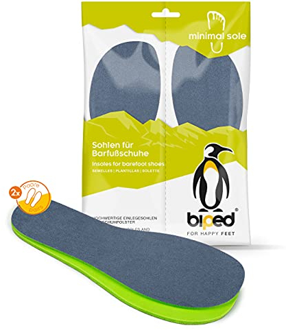biped minimal sole ASTORGA - 2 pares de plantillas para zapatos minimalistas y descalzos - Plantillas de terciopelo suave y premium - Plantillas descalzas para adultos y niños(38)