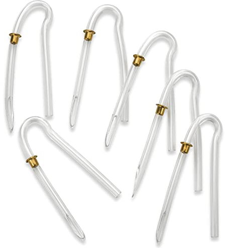 Hearing Aid Tubes - Size #13 Preformed BTE Earmold Tubing - (Pack of 6) 3.5 x 2mm with Gold Tube Lock Replacement Tube - Flexible Medium Wall Tubes Compatible with Most Hearing Aid Brands