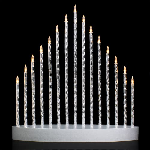 Christmas Workshops 15 LED Aluminium Christmas Candle Bridge Tower, Battery Operated