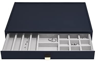 Stackers Navy Pebble Supersize All In One Jewellery Drawer Layer