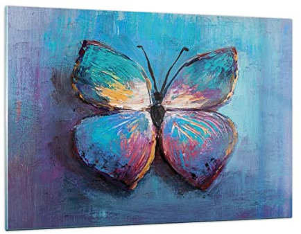 Decoracion Salon Manuscrita Mariposa Azul Vidrios decorativos 120x80cm Cuadro Sobre Vidrio Moderno Cocina Cuadros Pared Impresiones Impresión en Cristal Wall Art Prints Grande XXL GAA120x80-4470