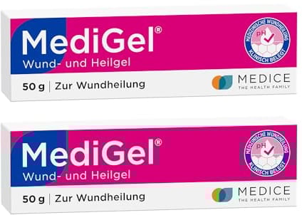 MediGel 2 x 50 g - Salbe zur Wundheilung - Hydroaktives Lipogel mit Zink & Eisen bei akuten Wunden - reduziert die Narbenbildung - ohne Klebegefühl - Wundsalbe