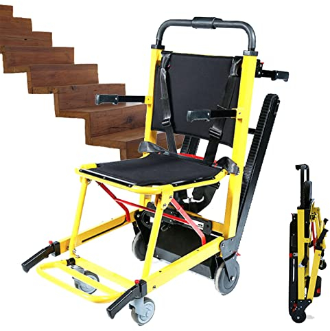 QJJML Silla De Ruedas para Subir Escaleras sobre Orugas, Silla De Ruedas Eléctrica Elevador De Escaleras, Silla De Ruedas Plegable Ligera para Ancianos, Carga 353 LB