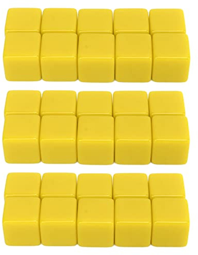 30 Stück 16 Mm Abgerundete Leere Sechsseitige Würfel Zum Unterrichten von Sesources Spielunterricht Kunststoffwürfel Vier Farben Wählbar, Leere Würfel Acrylwürfel Würfel in Verschiedenen(Gelb)
