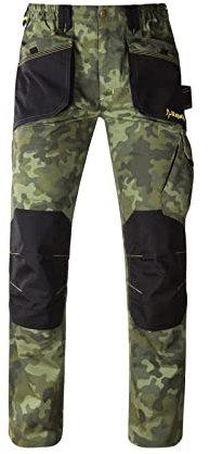 Kapriol Slick Pantaloni da Lavoro Ampie Tasche Anteriori Doppie con Soffietto Tasche Porta Ginocchiere Rinforzo Posteriore a Fondo Gamba