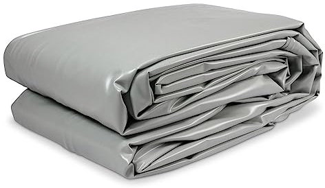 Pool Ersatzfolie Rund Ø 4,00 x 0,90 m Grau - Innenhülle Stärke 0,40 mm - Überlappend - Ohne Biese mit Übermaß gefertigt - UV-stabilisiert - Kältebeständig - Reißfest