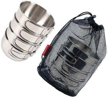 POPETPOP 1 Satz Picknick-Kombination Geschirr Faltbare Schalen Outdoor-campingschüsseln Zusammenklappbares Besteck Mini-Geschirr Geschirrtuch Rostfreier Stahl Tragbare Schüssel Groß