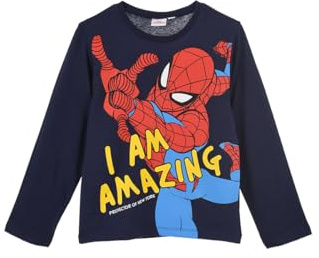 Spiderman Jungen Langarmshirt Pullover Spidey (98, Dunkelblau)